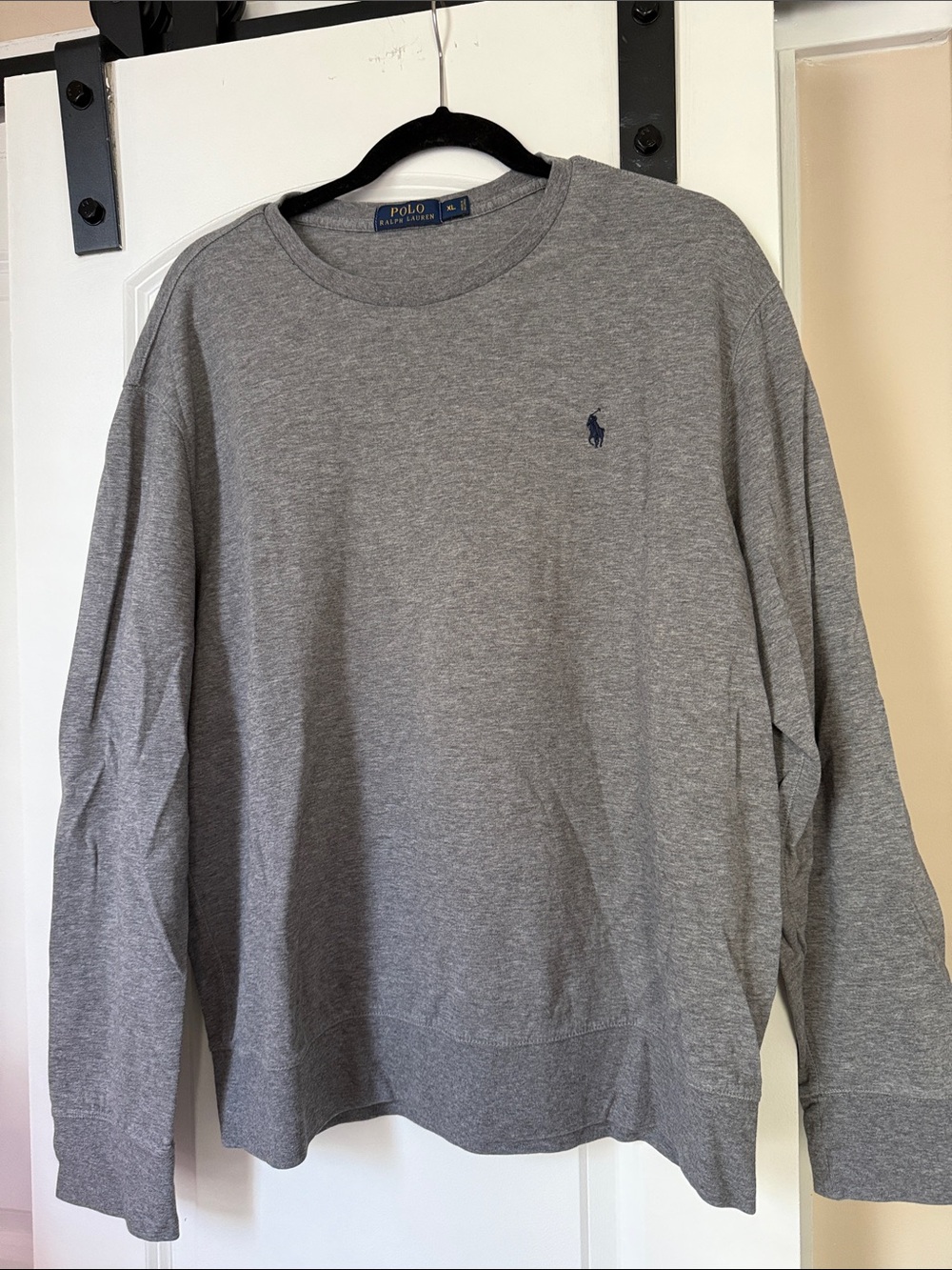 Polo by Ralph Lauren Heather Gray Crewneck Sweater with Navy Pony